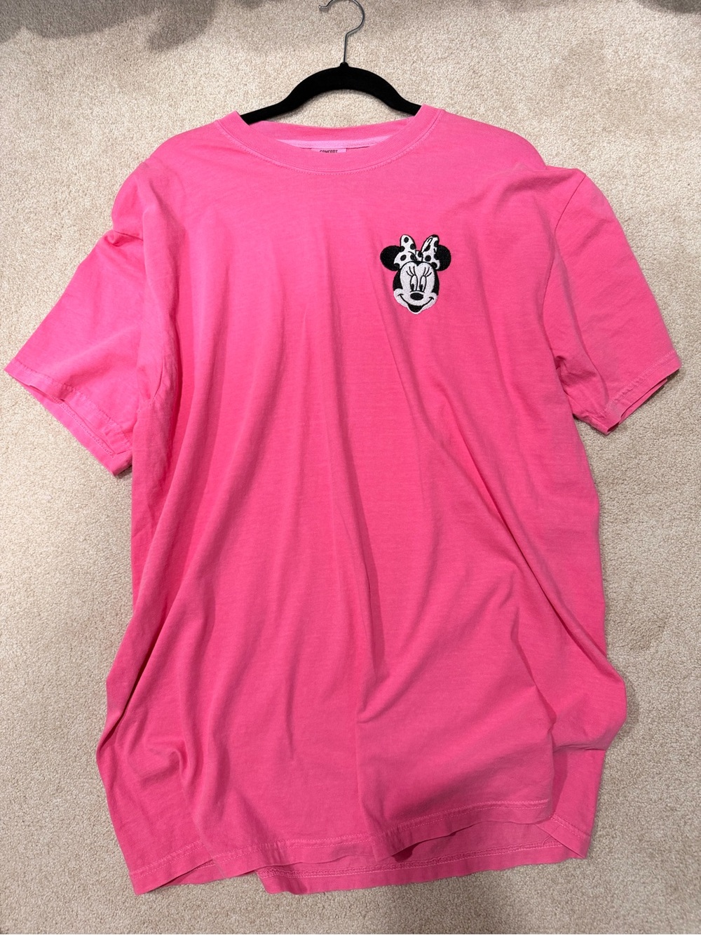 Pink Minnie Mouse Graphic Tee Custom Embroidered Confort Colors XL